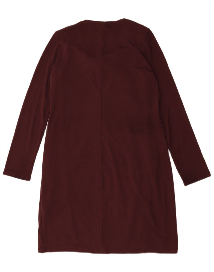 Marks & Spencer Γυναικείο μακρυμάνικο φόρεμα Shift UK 10 Small Burgundy