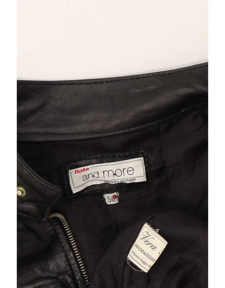 Bata and More Ανδρικό Δερμάτινο Μπουφάν UK 42 XL Μαύρο