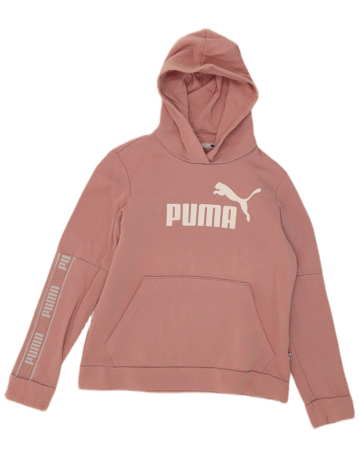 Puma Γυναικείο Γραφικό Hoodie Jumper UK 14 Medium Pink