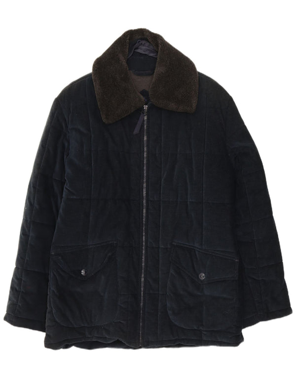 Μπουφάν Belfe & Mens με επένδυση από κοτλέ UK 38 Medium Navy Blue Cotton