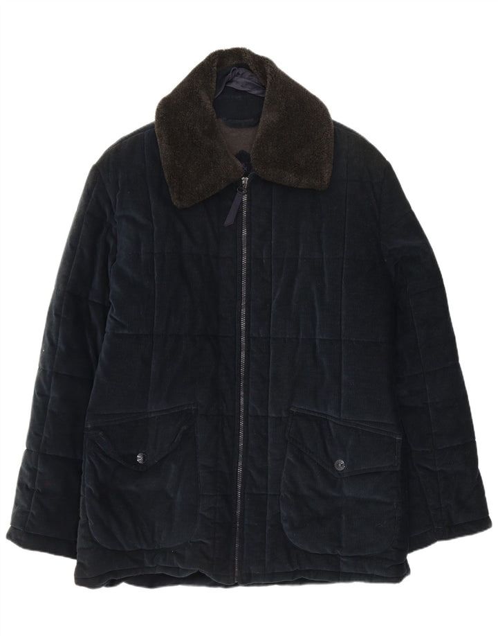 Μπουφάν Belfe & Mens με επένδυση από κοτλέ UK 38 Medium Navy Blue Cotton