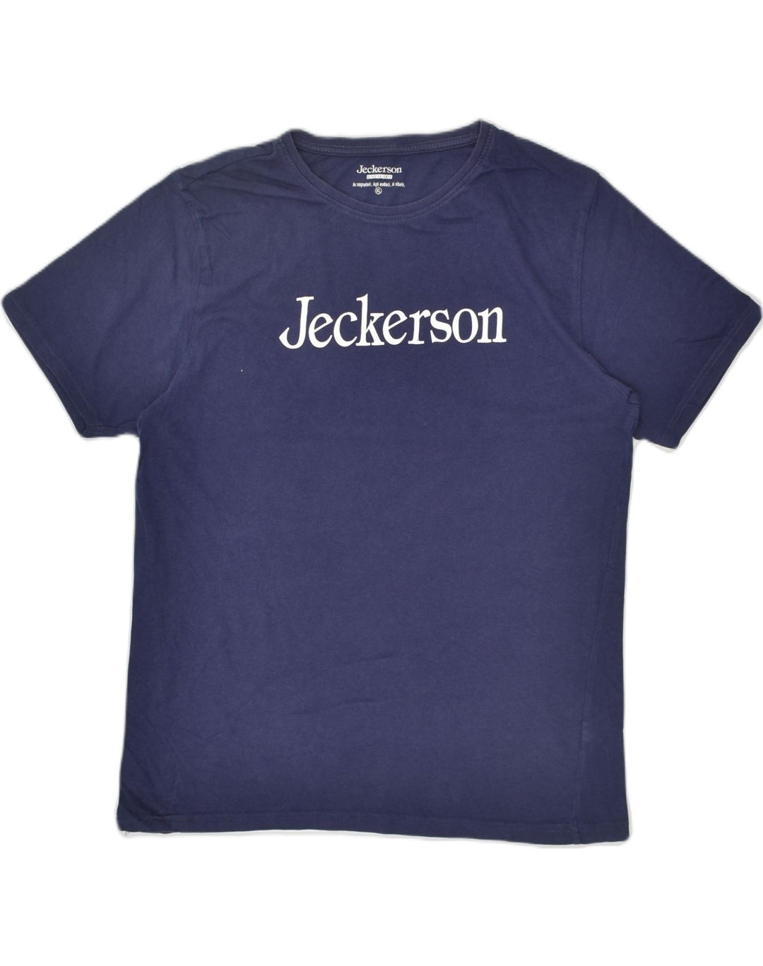 JECKERSON Womens Graphic T-Shirt Top UK 18 XL Navy Blue Cotton | Vintage Jeckerson | Thrift | Second-Hand Jeckerson | Used Clothing | Messina Hembry 
