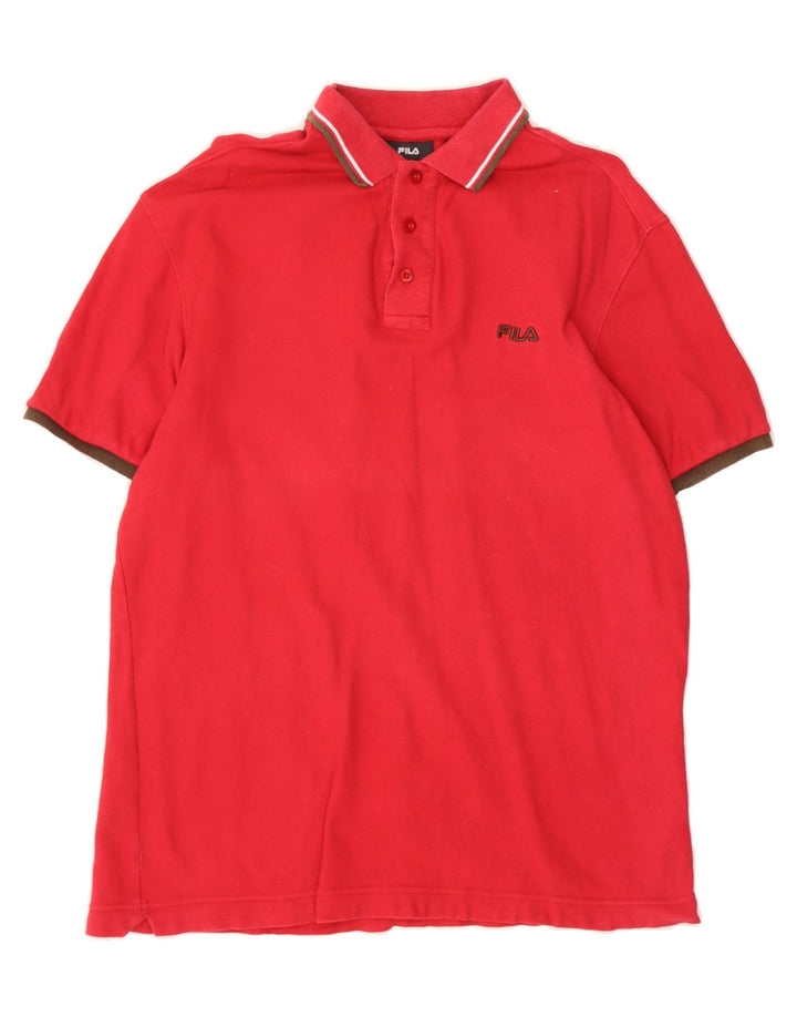 FILA Mens Polo Shirt Large Red Cotton Vintage Fila and Second-Hand Fila from Messina Hembry 