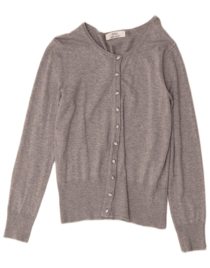 Marks & Spencer Γυναικείο πουλόβερ ζακέτα UK 10 Small Grey Viscose