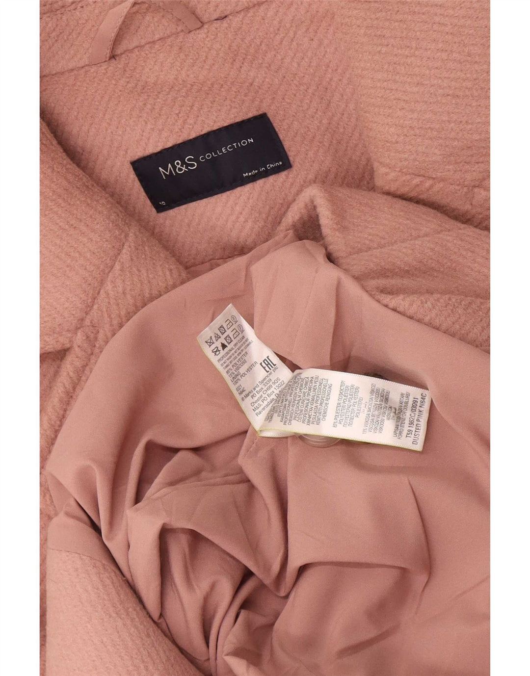 Marks & Spencer Γυναικείο Παλτό με διπλό στήθος UK 10 Small Pink
