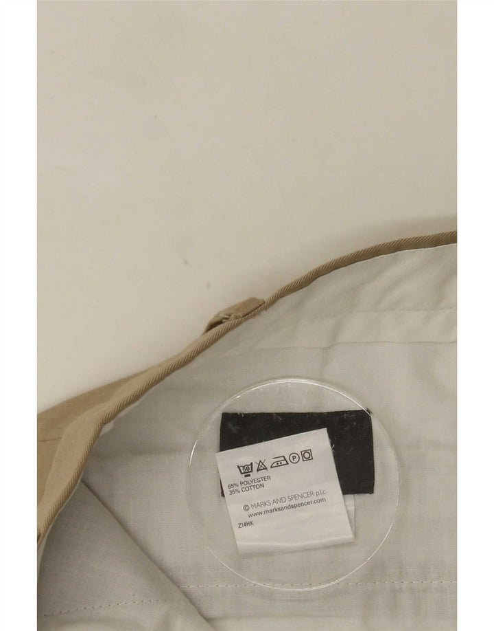 Marks & Spencer Ανδρικό παντελόνι με καρφίτσα W36 L31 Μπεζ πολυεστέρας