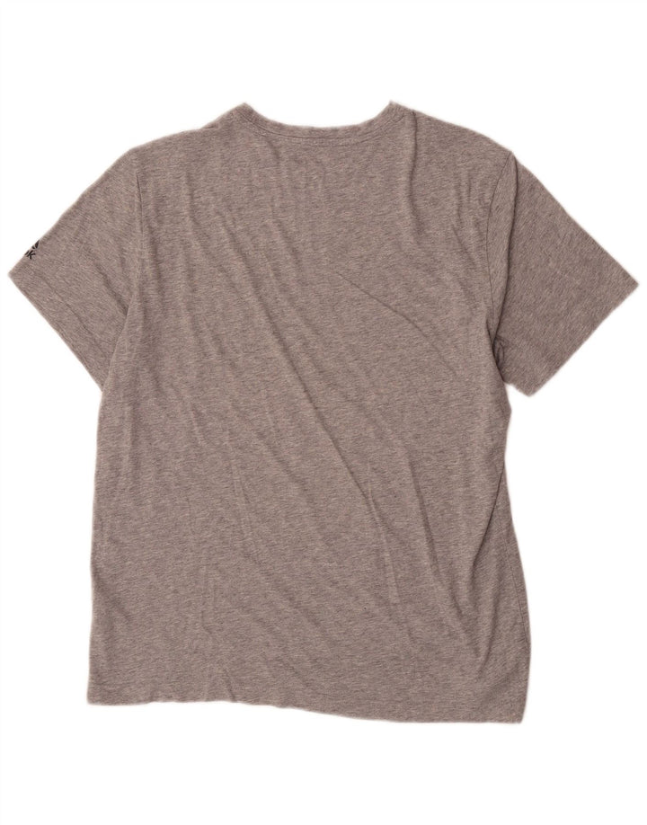 Ανδρικό γραφικό T-Shirt Reebok Top μεγάλο γκρι βαμβακερό