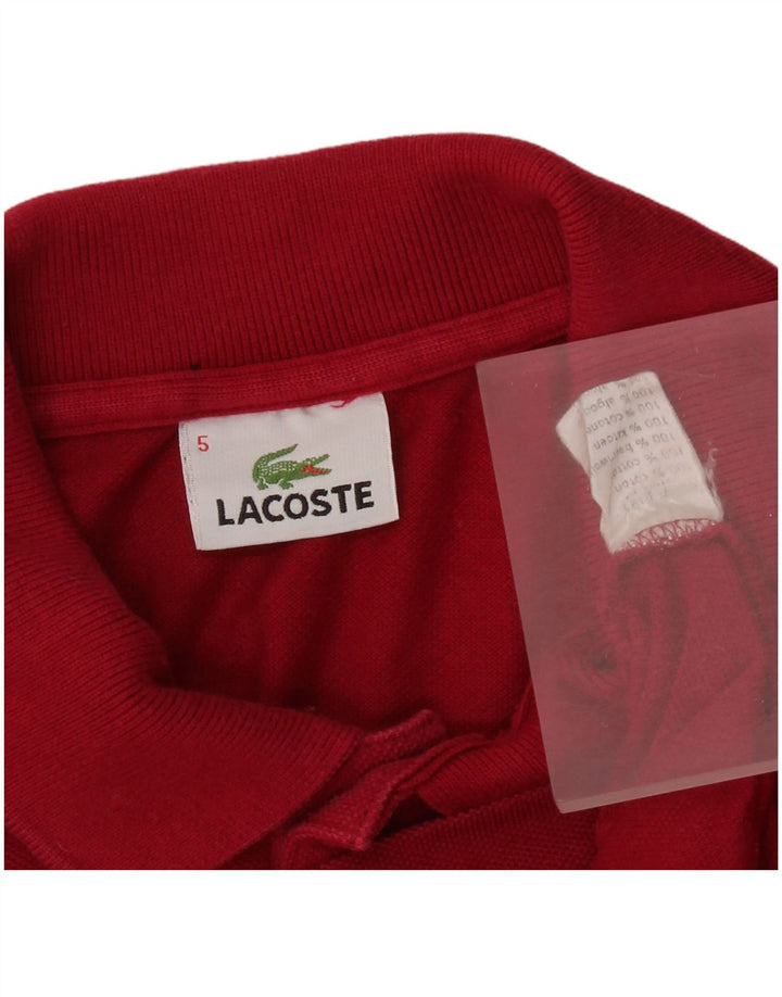 Ανδρικό μπλουζάκι πόλο LACOSTE Νούμερο 5 Μεγάλο κόκκινο βαμβακερό
