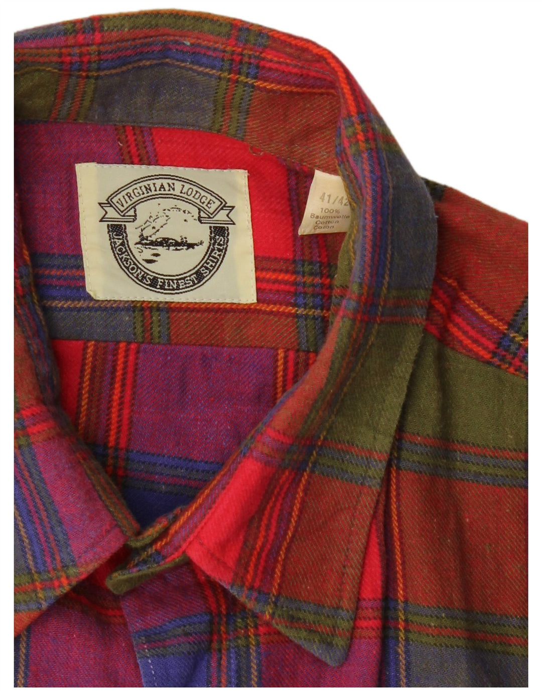 Ανδρικό φανελένιο πουκάμισο VINTAGE Μέγεθος 41/42 Μεγάλο πολύχρωμο βαμβάκι