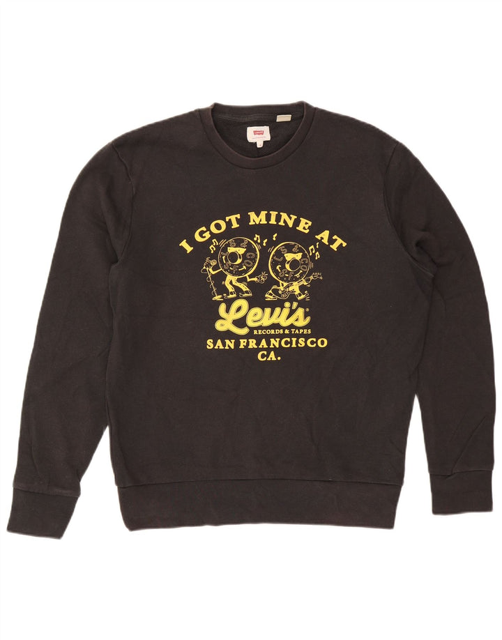 Ανδρική φούτερ Levi's San Francisco Graphic Jumper Μεσαίο μαύρο βαμβακερό