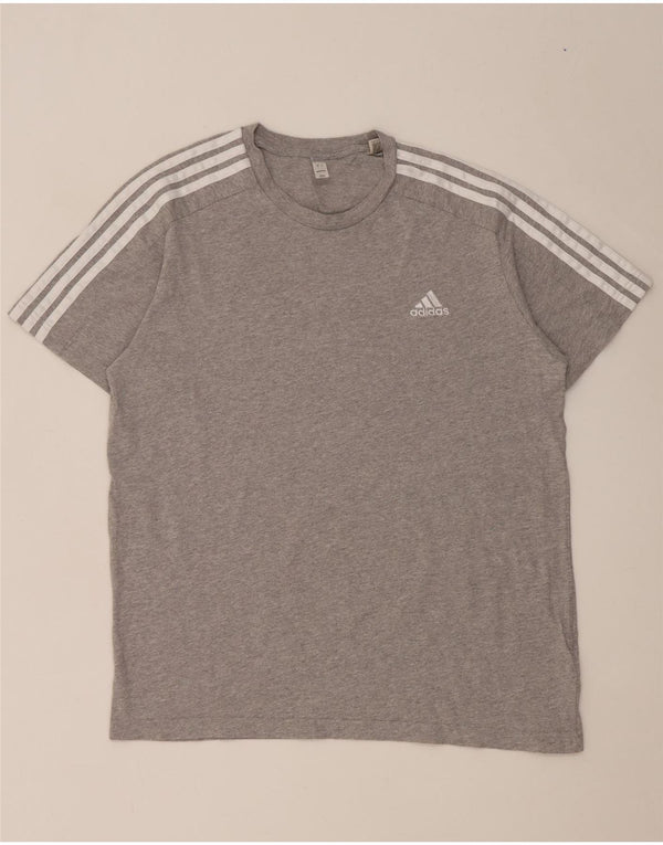 Ανδρικό T-Shirt Adidas Top Μεγάλο γκρι βαμβακερό
