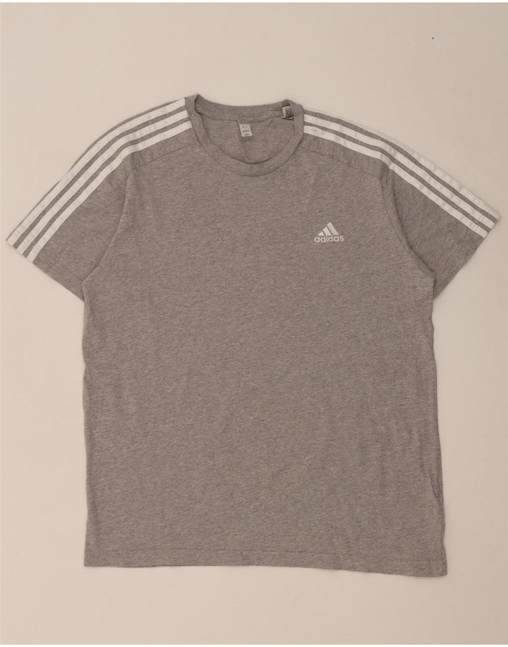 Ανδρικό T-Shirt Adidas Top Μεγάλο γκρι βαμβακερό