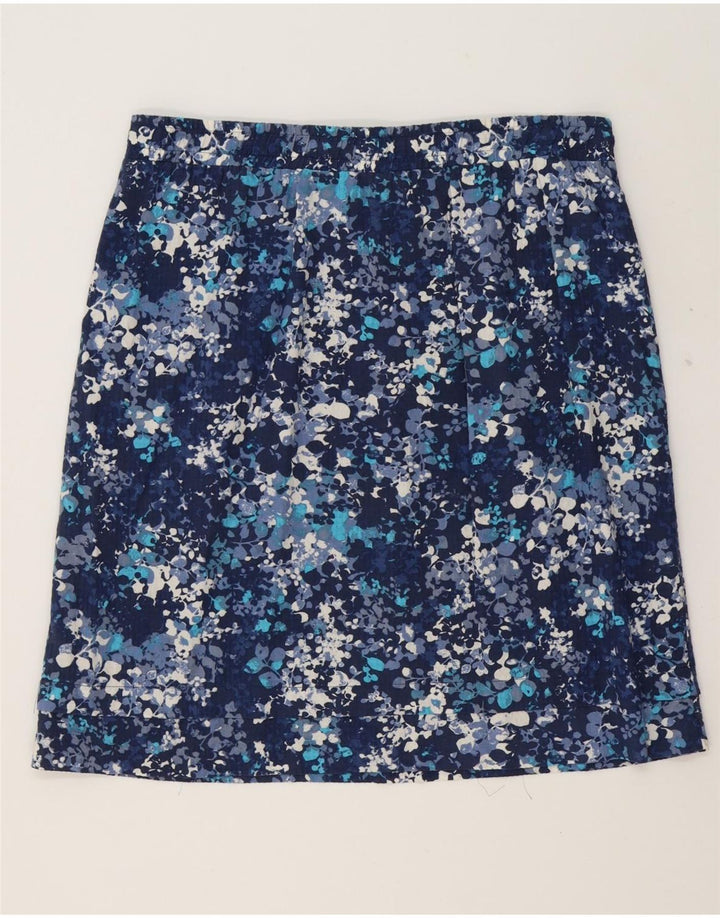EDDIE BAUER Womens Mini Skirt Medium W36  Navy Blue Floral Cotton Vintage Eddie Bauer and Second-Hand Eddie Bauer from Messina Hembry 
