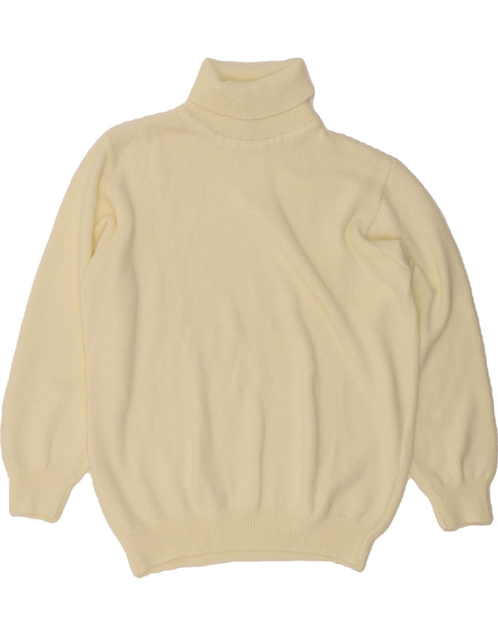 VINTAGE Womens Oversized Roll Neck Jumper Sweater UK 16 Large  Off White Vintage Vintage and Second-Hand Vintage from Messina Hembry 