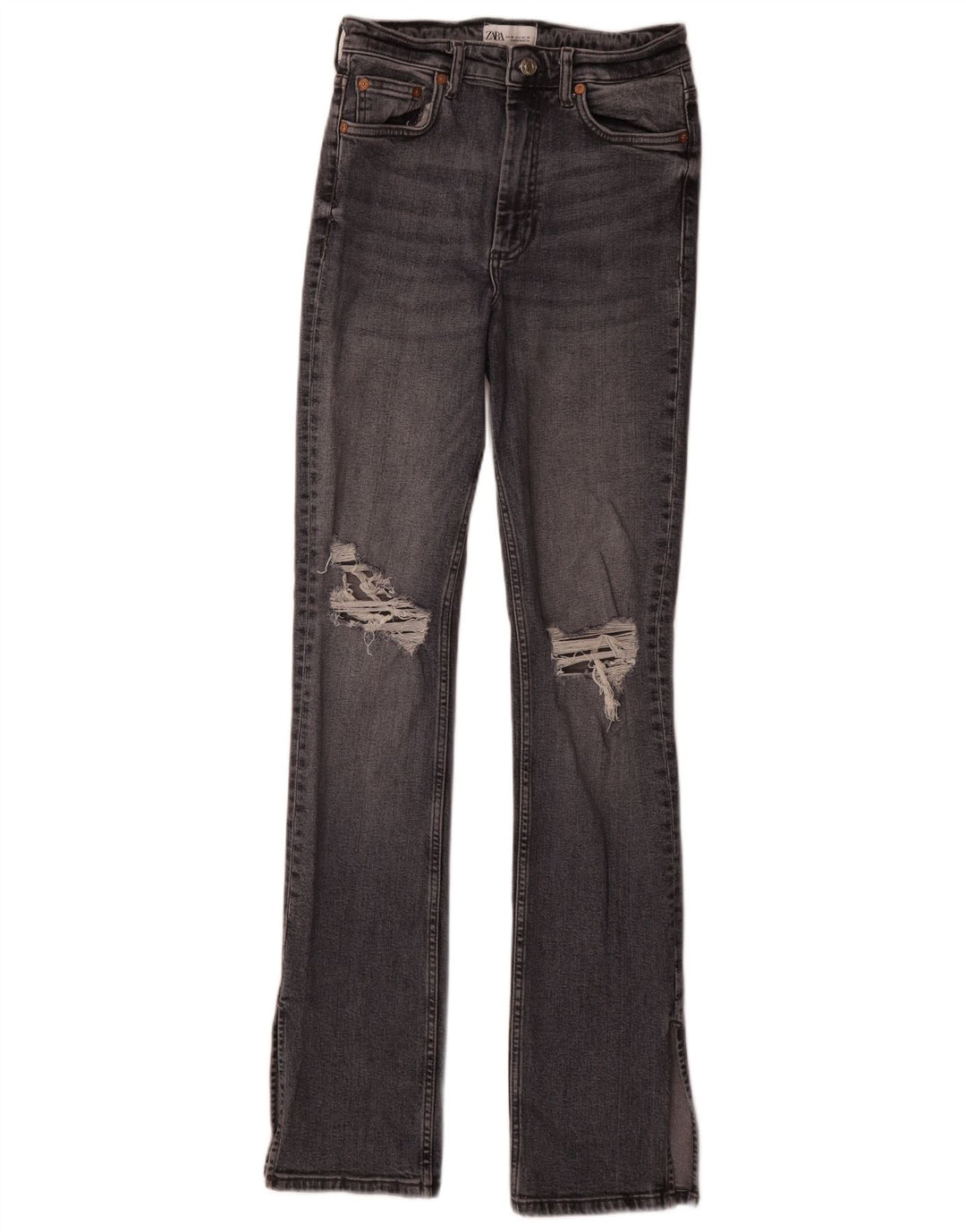 Zara Womens Distressed Slim Jeans EU 38 Small W28 L34 Γκρι βαμβακερό