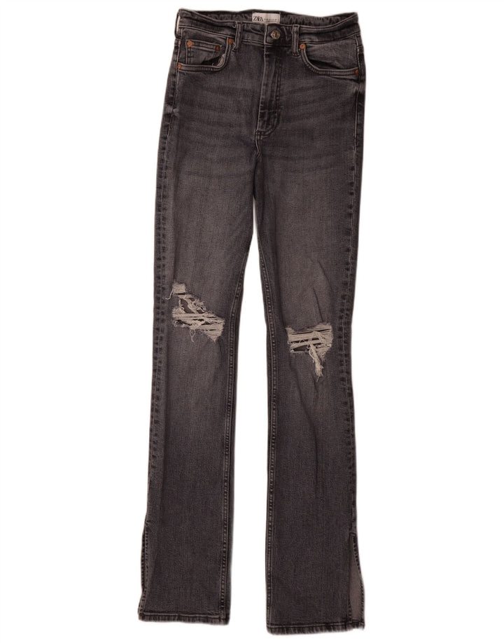 Zara Womens Distressed Slim Jeans EU 38 Small W28 L34 Γκρι βαμβακερό