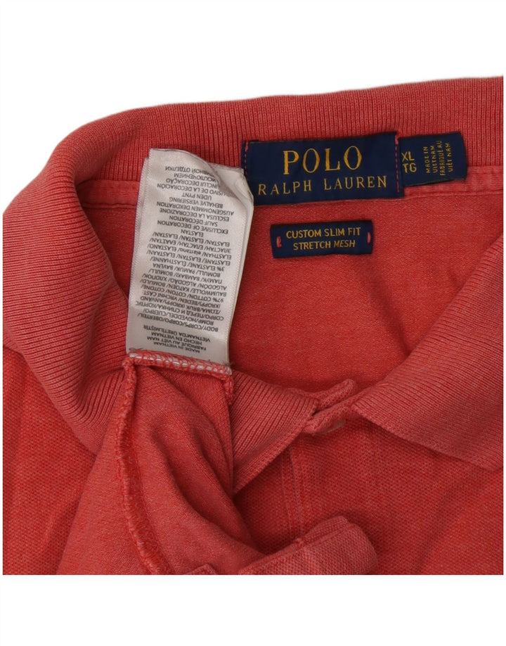 POLO RALPH LAUREN Ανδρικό πουκάμισο Polo με λεπτή εφαρμογή XL κόκκινο βαμβακερό