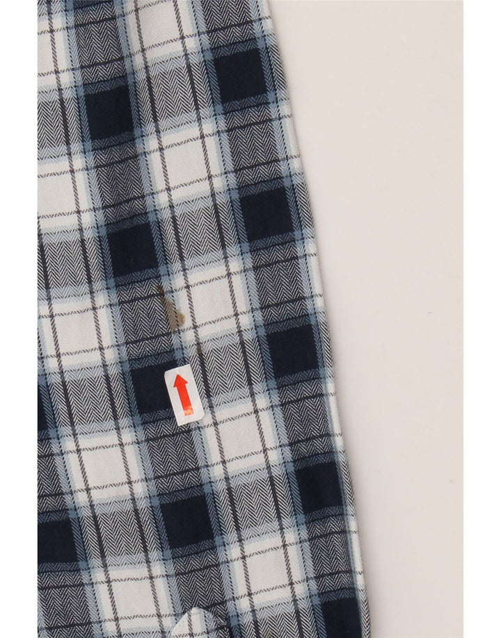 Ανδρικό φανελένιο πουκάμισο REISS με κανονική εφαρμογή XL Navy Blue Check Cotton