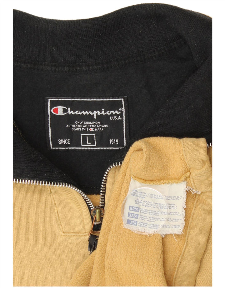 Ανδρικό φούτερ με φερμουάρ CHAMPION, τζάμπα, μεγάλο μπεζ βαμβακερό