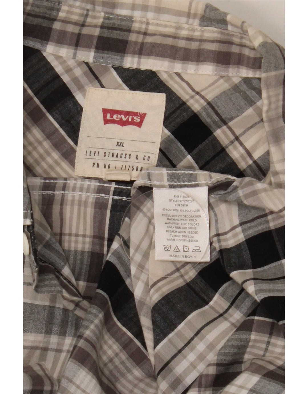 Ανδρικό κοντομάνικο πουκάμισο Levi's 2XL Navy Blue Check Cotton