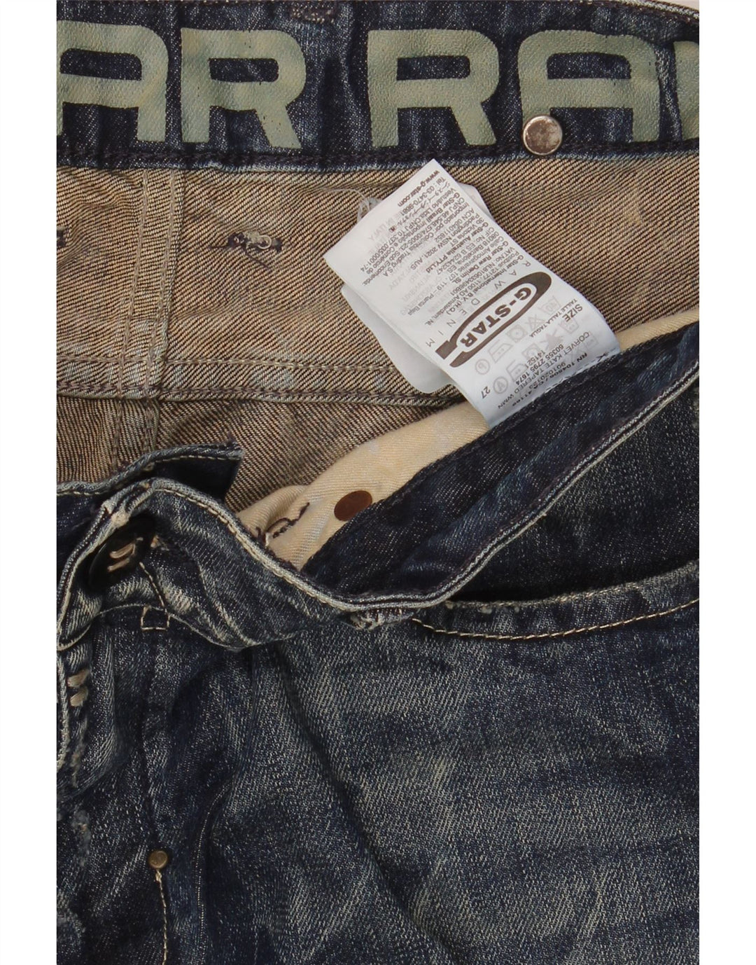 G-STAR Womens Distressed Straight Jeans W27 L26 Blue Vintage G-Star and Second-Hand G-Star from Messina Hembry 