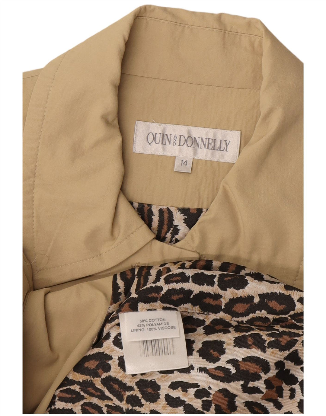 Γυναικεία καμπαρντίνα Quin And Donnelly UK 14 Medium Beige Cotton