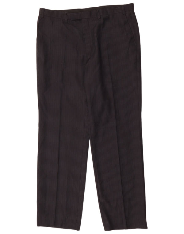Ανδρικό παντελόνι Marks & Spencer W38 L33 Navy Blue ριγέ πολυεστέρας