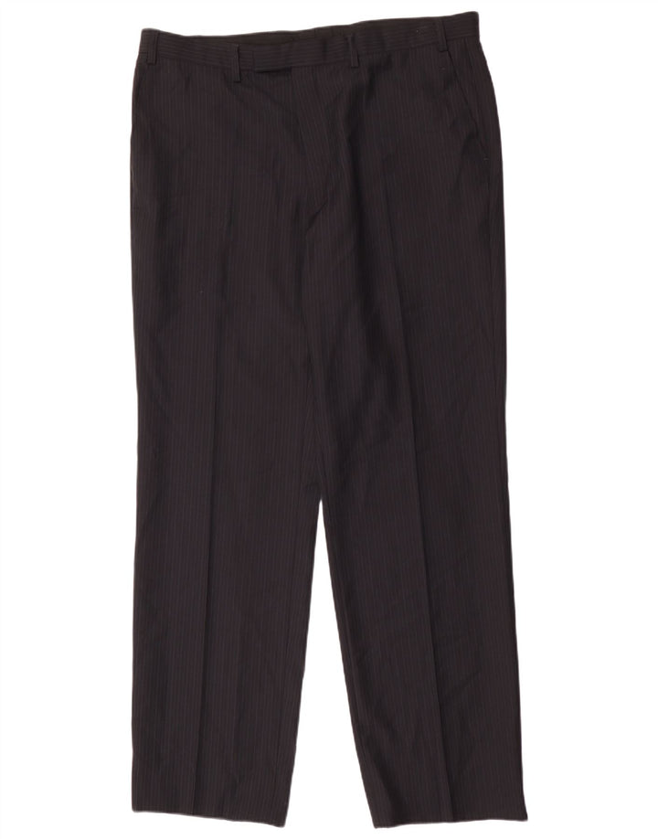 Ανδρικό παντελόνι Marks & Spencer W38 L33 Navy Blue ριγέ πολυεστέρας