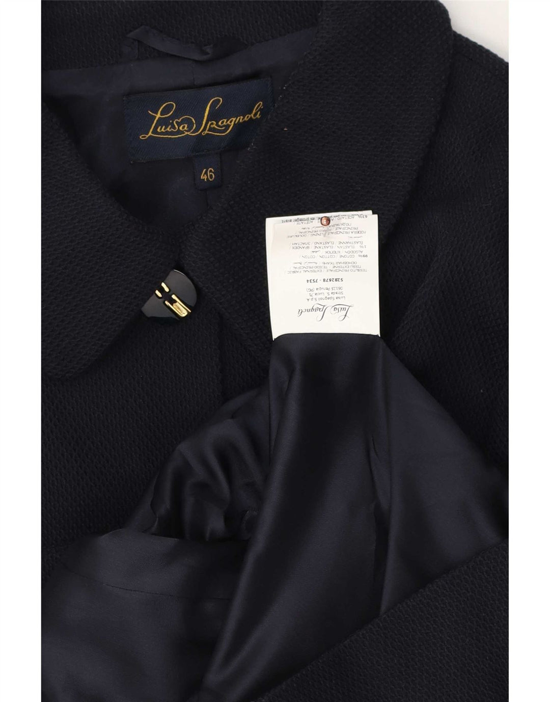 Luisa Spagnoli Γυναικείο σακάκι 5 κουμπιών IT 46 Μεγάλο Navy Blue βαμβακερό