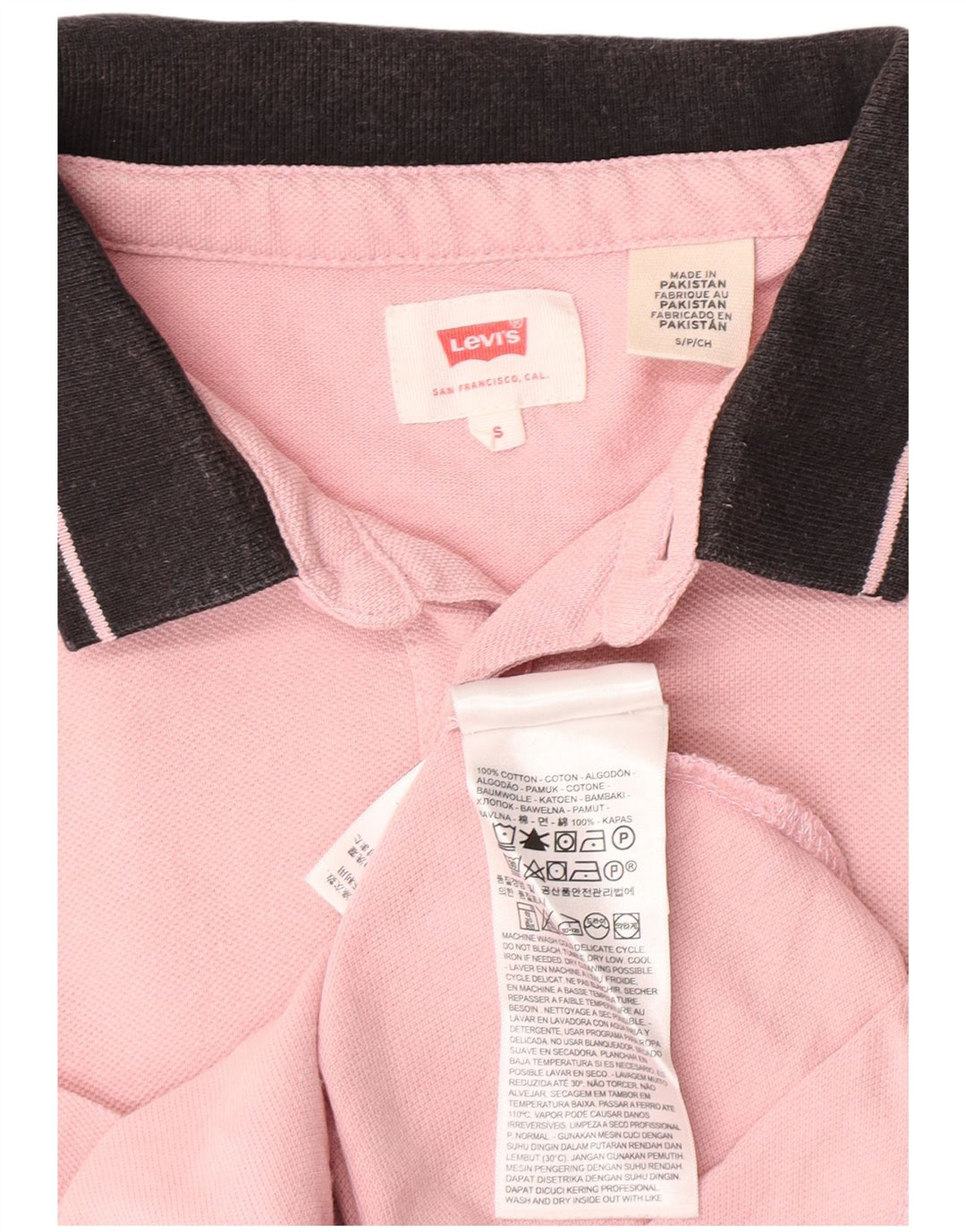 Ανδρικό πουκάμισο πόλο Levi's Small Pink Colourblock Βαμβακερό