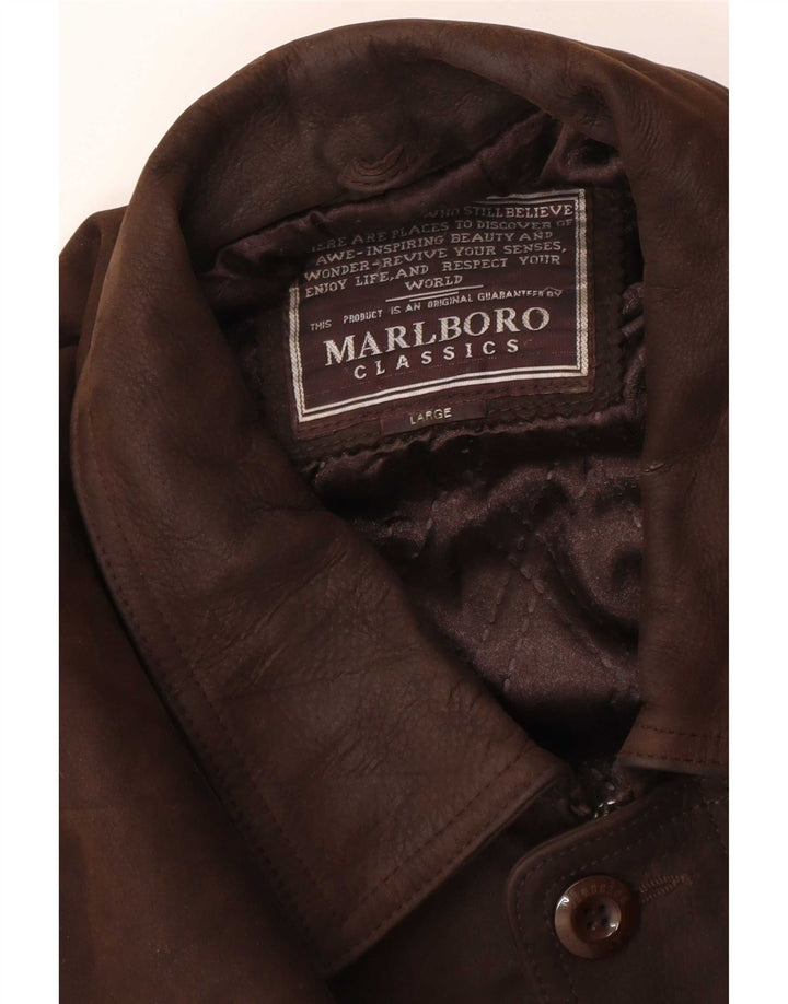 Marlboro Classics Ανδρικό δερμάτινο μπουφάν UK 40 Large Brown Classic