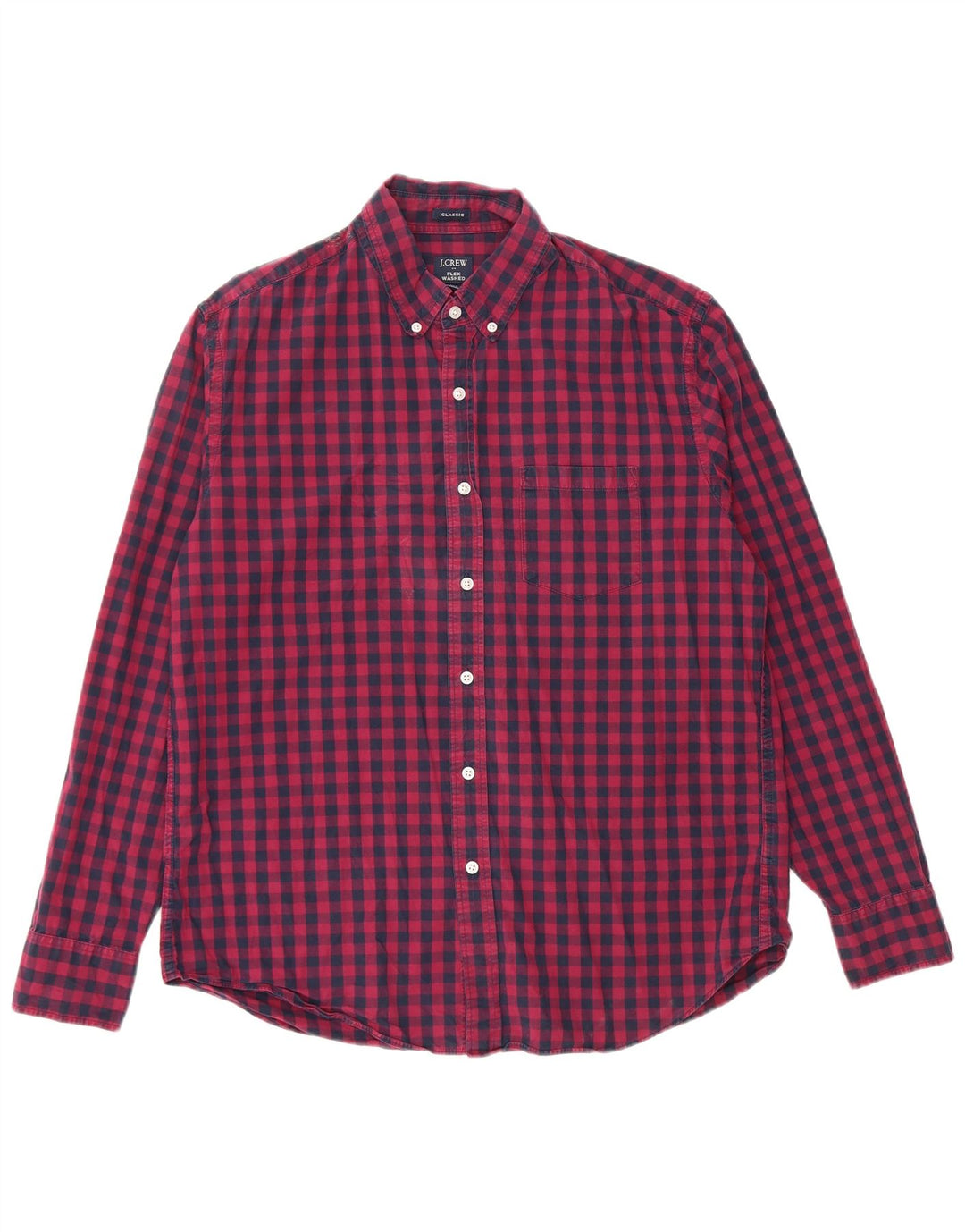 J. CREW Ανδρικό πουκάμισο Classic Fit Large Navy Blue Gingham Cotton