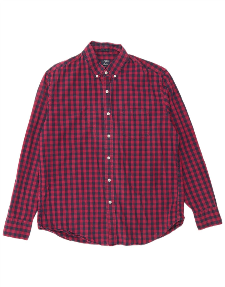 J. CREW Ανδρικό πουκάμισο Classic Fit Large Navy Blue Gingham Cotton