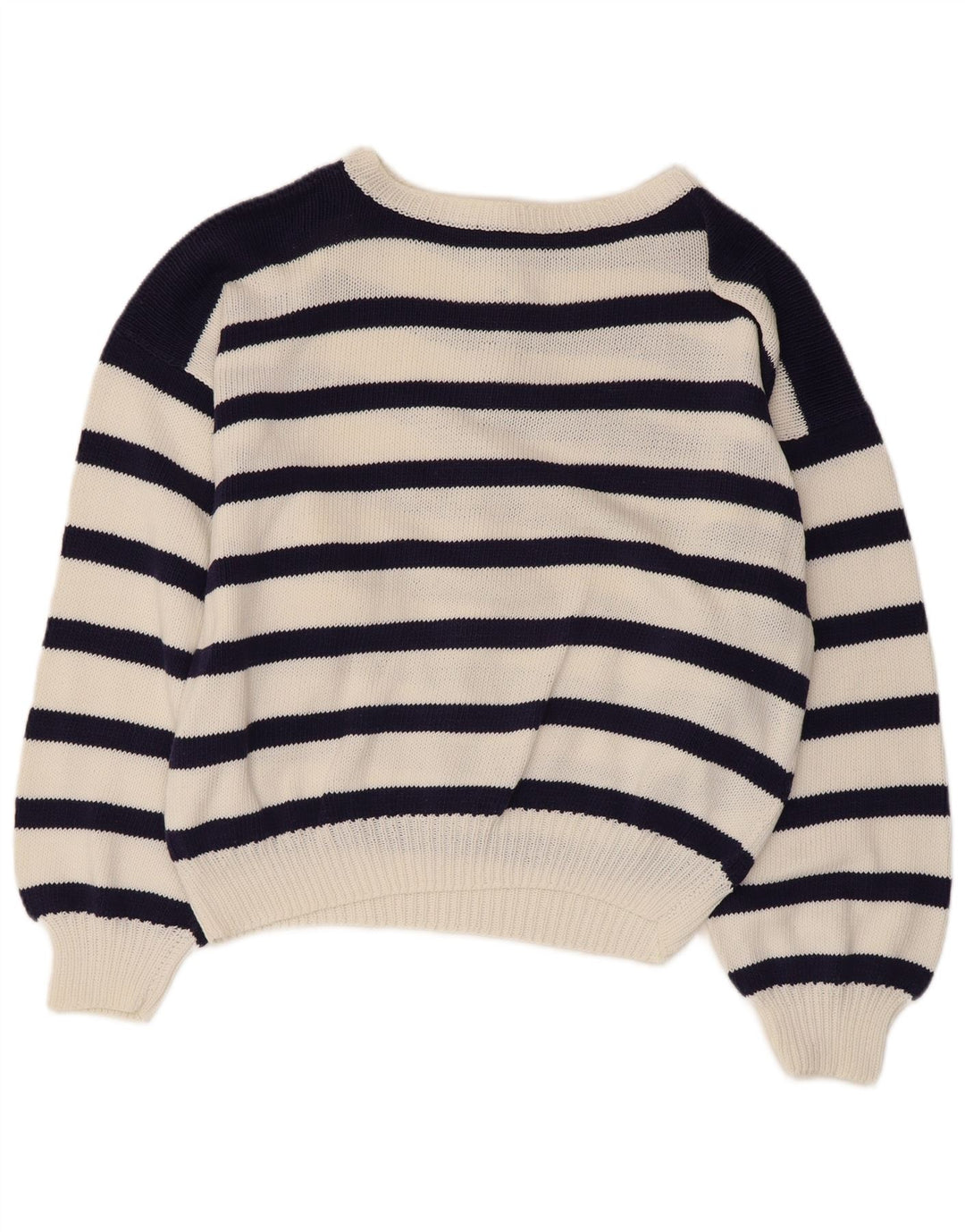 VINTAGE Γυναικείο πουλόβερ με λαιμόκαυστο UK 14 Large Navy Blue Nautical