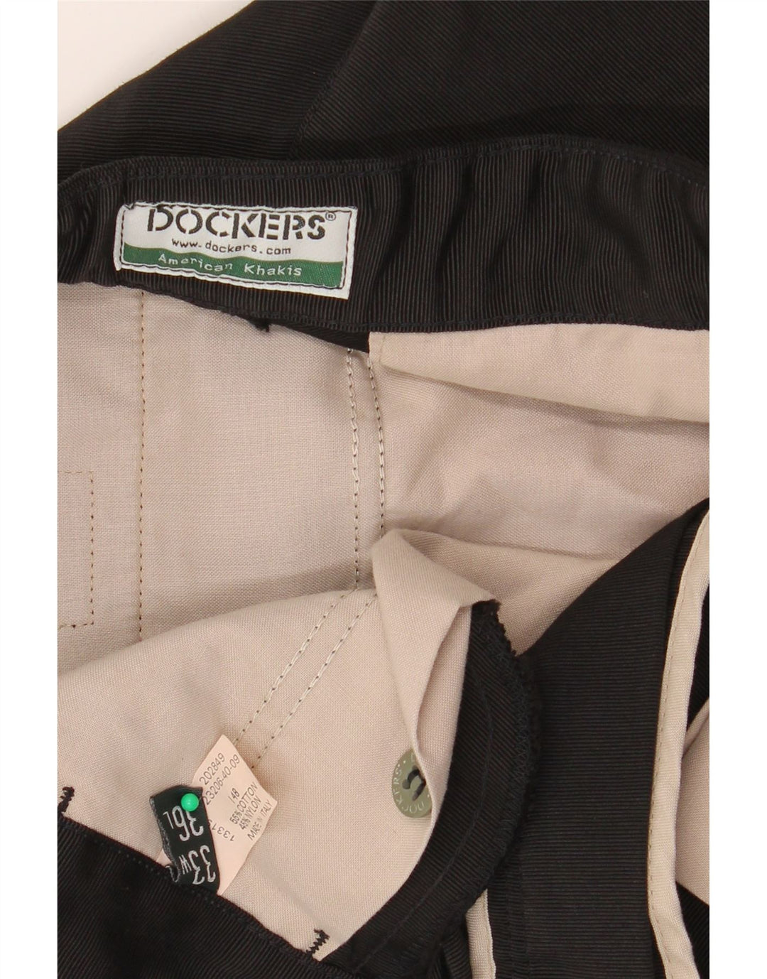 DOCKERS Ανδρικό Χακί ίσιο παντελόνι Chino W33 L30 Μαύρο βαμβακερό