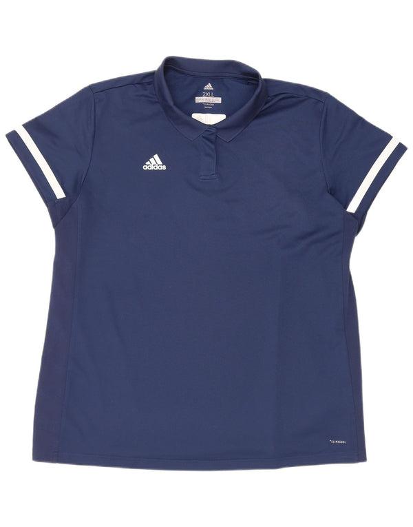 Adidas Γυναικείο Μακρύ Πόλο Μπλουζάκι UK 24/26 2XL Navy Blue Polyester
