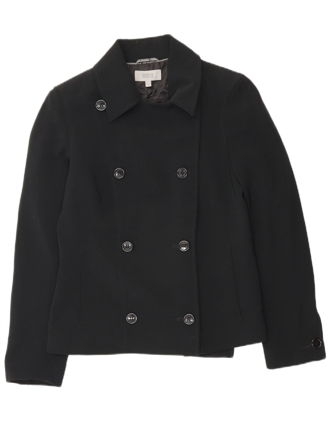 Marks & Spencer Γυναικείο σακάκι με διπλό στήθος UK 10 Small Black