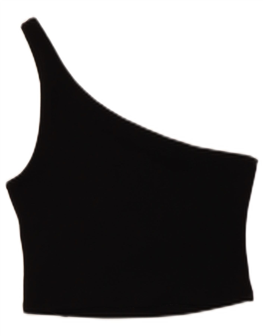 Zara Womens Crop One Shoulder Top UK 8 Small Black Polyester