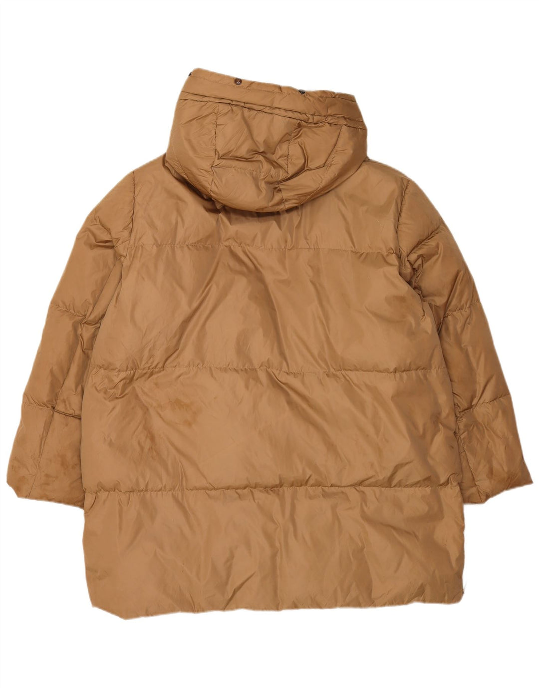 Zara Γυναικείο παλτό με κουκούλα UK 16 Large Brown Polyamide