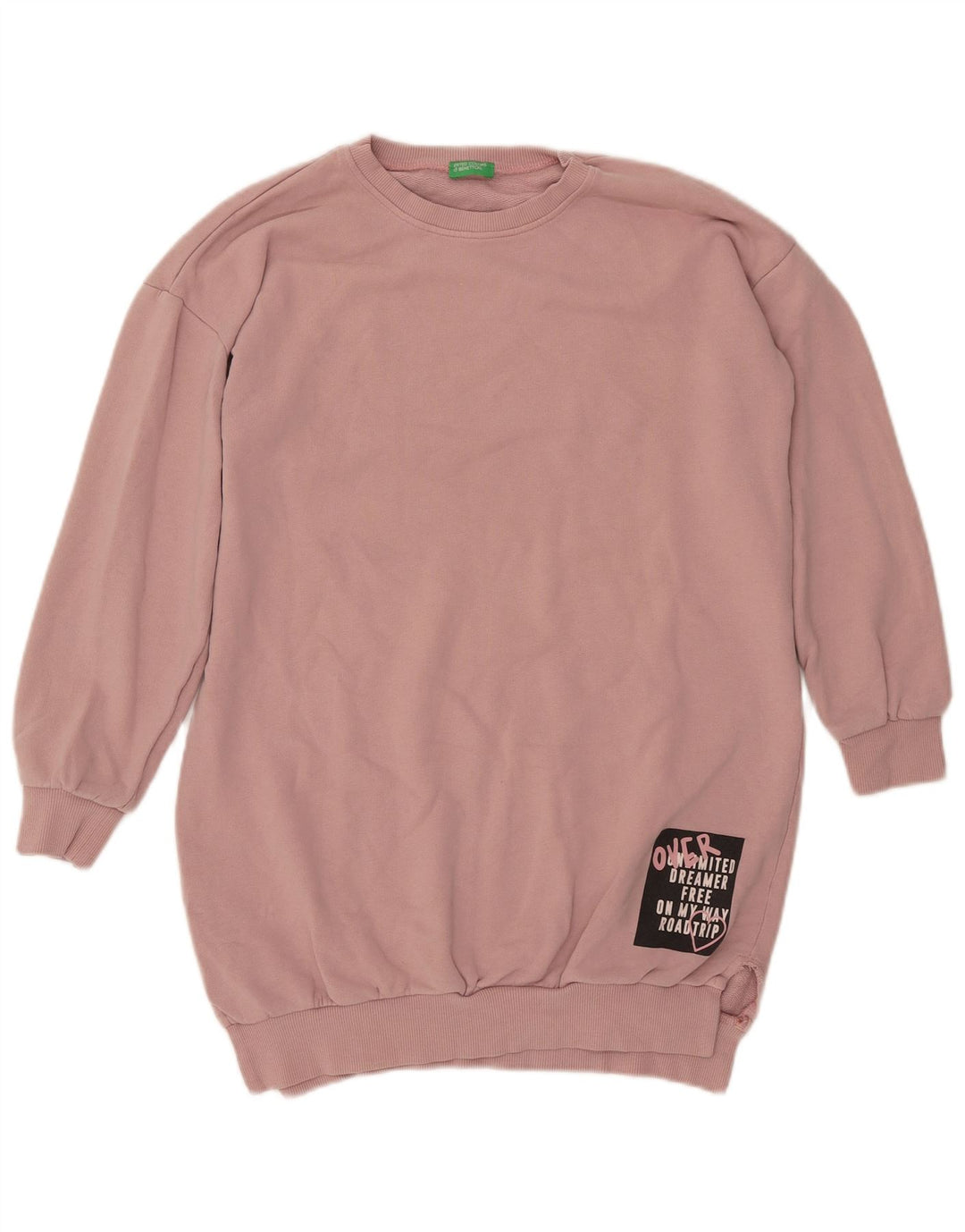 BENETTON Γυναικεία γραφική φούτερ Jumper UK 16 Large Pink