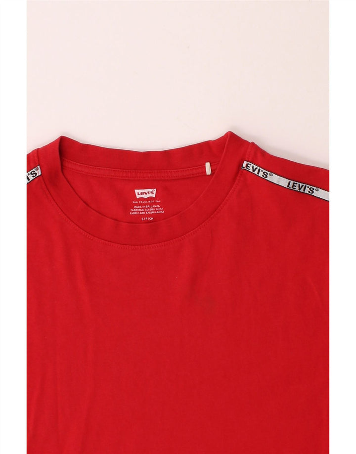 LEVI'S Womens Crop Oversized T-Shirt Top UK 10 Small Red Cotton Vintage Levi's and Second-Hand Levi's from Messina Hembry 