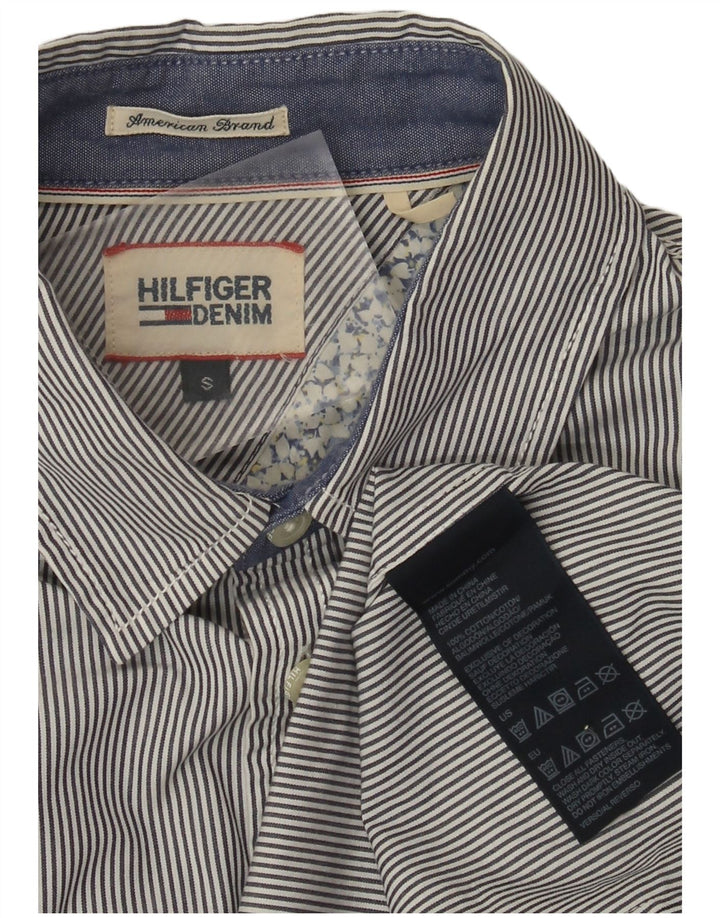 Ανδρικό πουκάμισο Tommy Hilfiger, Βαμβακερό με ρίγες σε μπλε ναυτικό