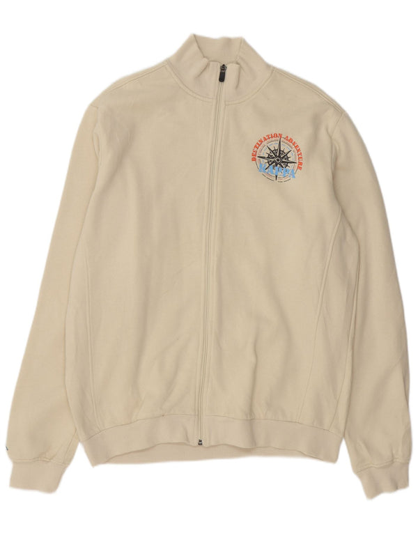 Ανδρική φόρμα γραφική Kappa Top Jacket Large Off White Βαμβακερή