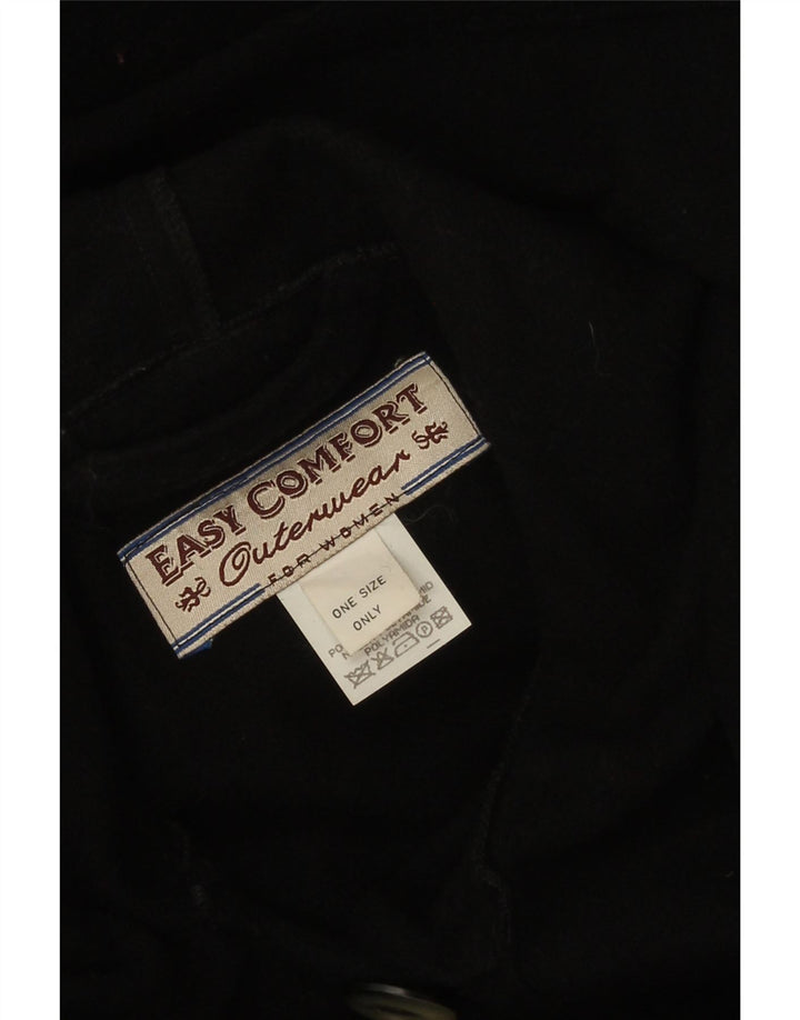 Easy Comfort Γυναικείο Παλτό Poncho με κουκούλα, ένα μέγεθος μαύρο μαλλί