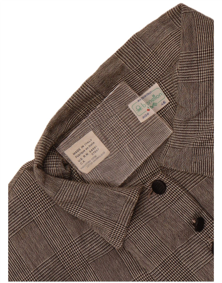 Γυναικείο πουκάμισο Benetton Μπλούζα IT 46 Large Grey Check Cotton