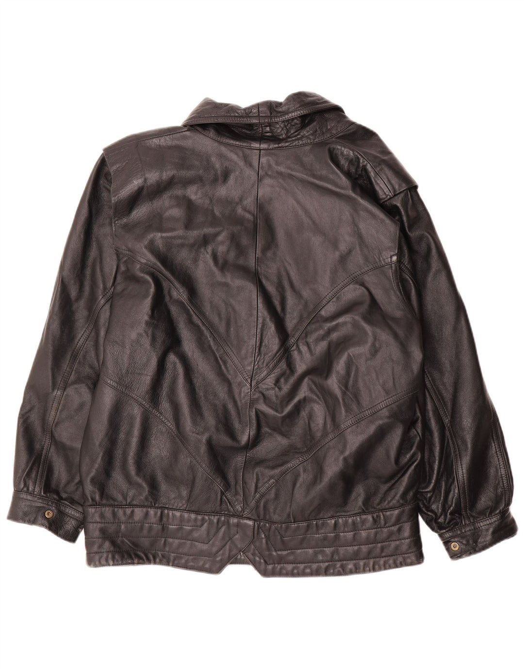 PELLETTERIA Γυναικείο Δερμάτινο Μπουφάν UK 20 2XL Μαύρο Δερμάτινο