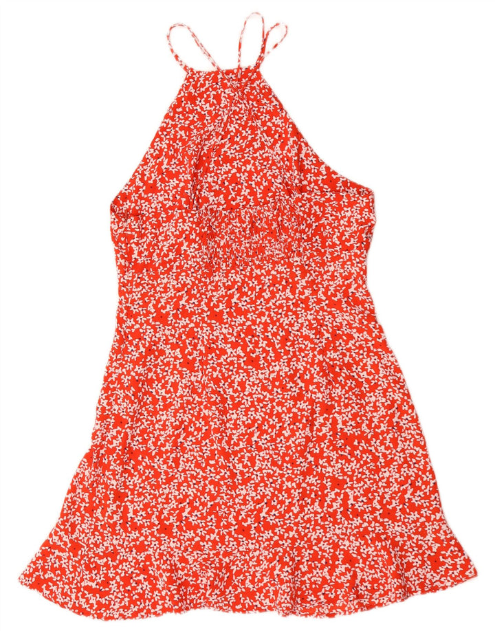 Zara Γυναικείο φόρεμα UK 12 Medium Red Floral