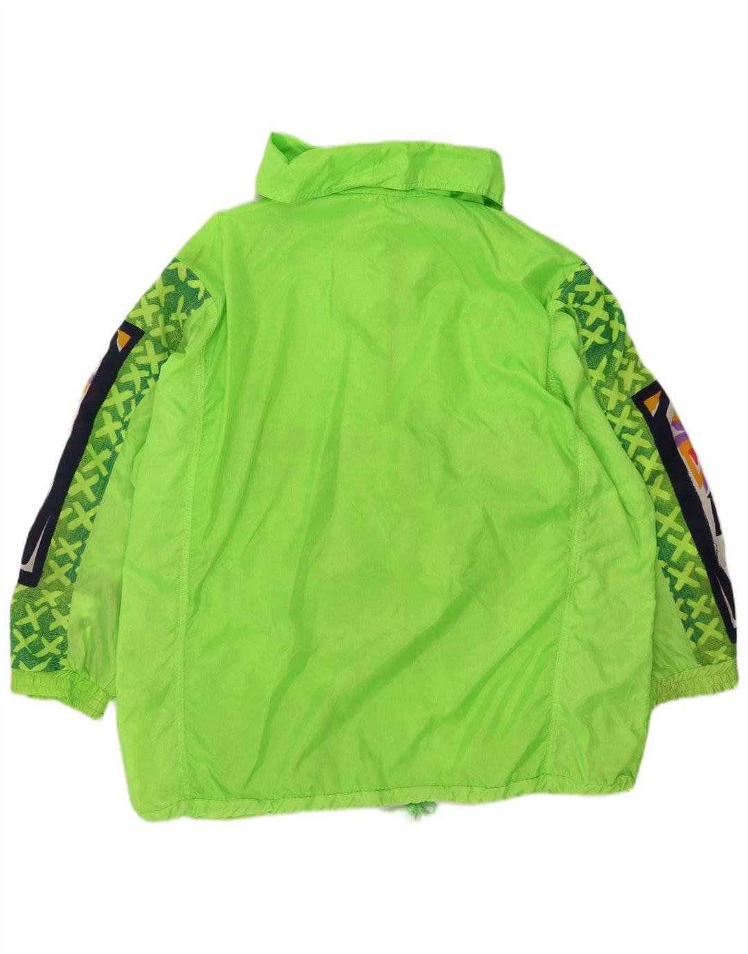 Vintage Ανδρικό Anorak Rain Jacket UK 40 Large Green Geometric Polyester