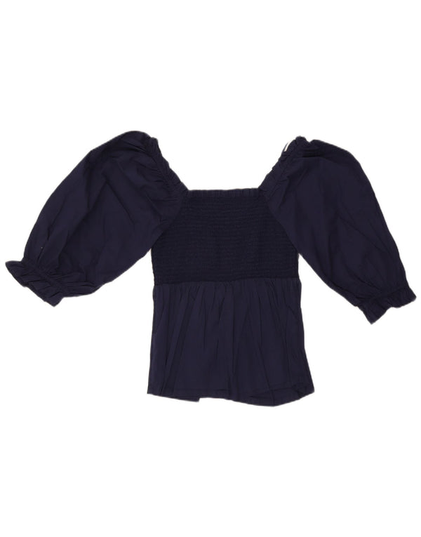 Marks & Spencer Γυναικεία μπλούζα Crop 3/4 Sleeve Top UK 8 Small Navy Blue