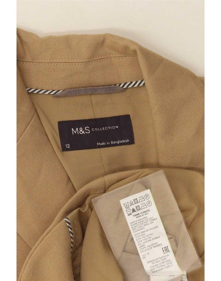 Marks & Spencer Γυναικείο μπλέιζερ με 2 κουμπιά μπουφάν UK 12 μεσαίο μπεζ πολυεστέρας